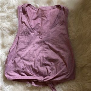 Lululemon Cotton Tie Front Side Slit Top, Size 6